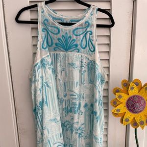 Lilly Pulitzer Via Mizner/Palm Beach print with embroidery. NWOT